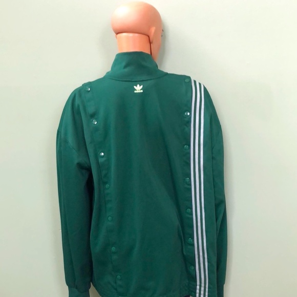 Adidas x Ivy Park Track Jacket 3 Stripes Green Snap Buttons - Picture 1 of 14